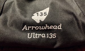 Black cordura duffle bag with the Arrowhead logo